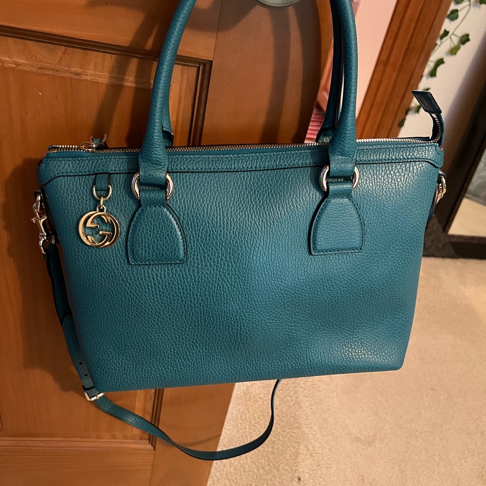 100% AUTHENTIC GUCCI TURQUOISE/Teal color bag NEW - Picture 2 of 10